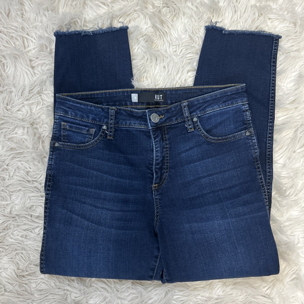 KUT from the Kloth Diana‎ Fab Ab Skinny Jeans Denim Raw Hem Stretch High Rise 8